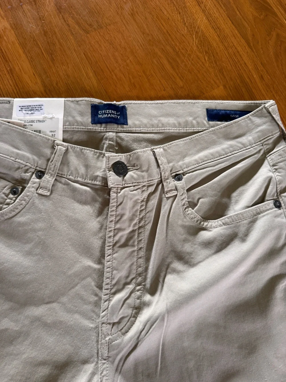 MENS CITIZENS OF HUMANITY GAGE CLASSIC STRAIGHT ITALIAN CANVAS CUT JEANS SIZE 32